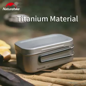 Naturehike 0,8 л/1,2 л уличный титановый ланч-бокс для кемпинга, пикника, нагреваемая квадратная коробка для бенто 212 г, сверхлегкая портативная чаша для путешествий