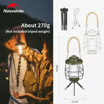Naturehike уличная лампа для палатки IPX4 водонепроницаемый светодиодный 3-ступенчатый регулируемый атмосферный светильник сверхлегкий портативный фонарик со штативом