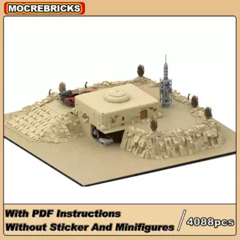Научная фантастика, сцена фильма MOC-72740, модульный дом пустыни, архитектура «сделай сам», строительные блоки, игрушки, наборы технологий, рождественские подарки