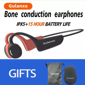 Наушники Gulanxo для упражнений костной проводимости, беспроводные наушники, Bluetooth совместимые наушники, гарнитура с микрофоном для бега