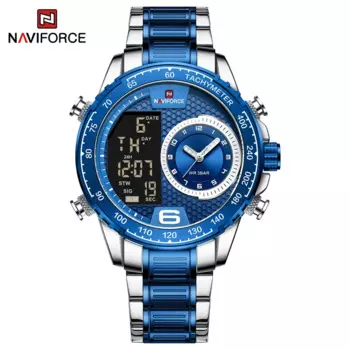 NAVIFORCE 2022 новый дизайн мужские наручные часы с ЖК-дисплеем роскошные часы для мужчин светящиеся водонепроницаемые стальные часы Япония Movment