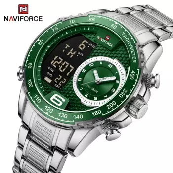 NAVIFORCE 2024, уникальный дизайн, мужские наручные часы с ЖК-дисплеем, роскошные светящиеся водонепроницаемые стальные часы с японским механизмом для мужчин