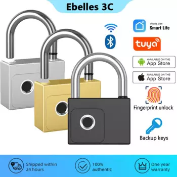 Навесной замок Tuya для умного дома с Bluetooth и сканером отпечатков пальцев