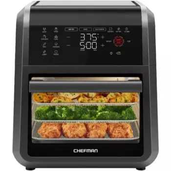 Небольшая фритюрница CHEFMAN для здорового приготовления пищи, 3.6Qt, антипригарная, удобная и с двойным контролем температуры, с таймером на 60 минут и автоматическим выключением