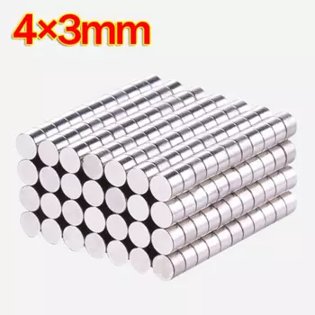 Неодимовый магнит N35, 50 ~ 1000 шт., 4x3 мм, маленький круглый, 4*3 мм, постоянный супермощный NdFeB, 4x3 мм, 4 3 мм