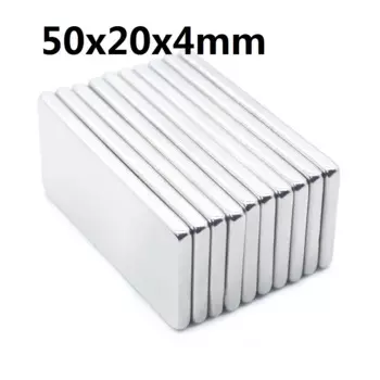 Неодимовый магнит N35 NdFeB, 50x20x4 мм, 1-100 шт.