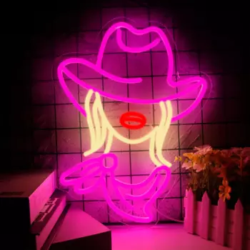 Неоновая подсветка Cowgirl, настенное украшение для дома, ресторана, бара, гостиной, лампа с индивидуальным рисунком