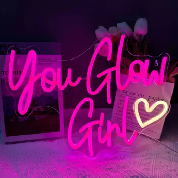 Неоновая светодиодная подсветка You Glow Girl для украшения свадьбы, помолвки, дня рождения, вечеринки