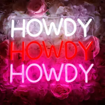 Неоновая вывеска Howdy на заказ, настенное украшение для комнаты с USB, декор для свадебной спальни, вывеска, неоновые лампы