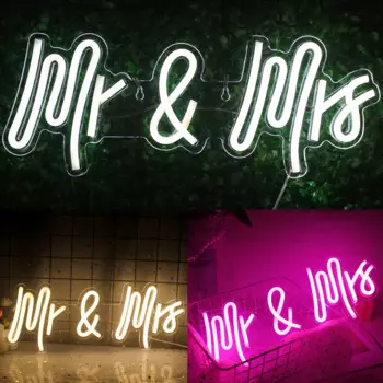 Неоновая вывеска ineonlife «Mr and Ms» для вечерние ринки, Настенный декор, неоновые вывески для спальни, подарок для девочки, юбилей, вечеринки, Дня Святого Валентина, свадьбы, Декор