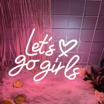 Неоновая вывеска Let go girl, декор для спальни, свадебное украшение, настенная вывеска, светодиодные неоновые лампы для подарка на день рождения, неоновая Ночная подсветка