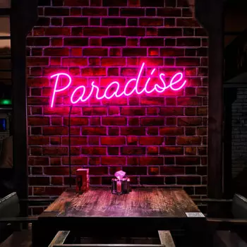 Неоновая вывеска Paradise для мужчин и женщин, настенное украшение для комнаты, квартиры, семьи, спальни, гостиной, ресторана, бара, кафе, зеркальная неоновая надпись
