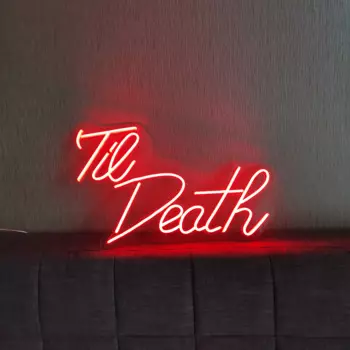 Неоновая вывеска Til Death, декоративная Свадебная вечеринка до смерти, декор на День святого Валентина, Свадебное предложение, неоновое украшение
