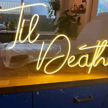 Неоновая вывеска Til Death, неоновый светодиодный Декор на заказ для свадебной вечеринки до смерти, Дня Святого Валентина, неоновое украшение для свадебного помолвки