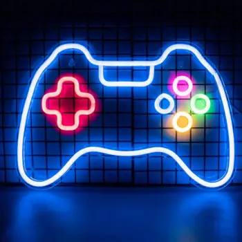 Неоновые вывески для игровых приставок, контроллер в форме геймпада, настенное освещение, Декор, неоновые вывески для игровой комнаты, игровая консоль, неоновые огни для детей