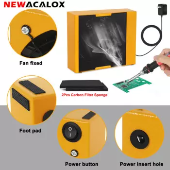 NEWACALOX 30 Вт экстрактор дыма для припоя, поглотитель дыма, поглотитель дыма, рабочий вентилятор «сделай сам» для паяльной станции