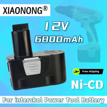 Ni-CD аккумулятор для электроинструмента 12 В, 6800 мАч для сменной аккумуляторной дрели Интерскол H18
