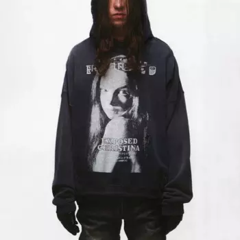 NIGO мужской весенне-осенний однотонный пуловер с принтом букв в стиле ретро с длинным рукавом и эффектом потертости толстовка с капюшоном Ngvp # nigo9446