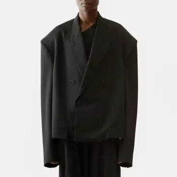 NIGO однотонный Двубортный повседневный костюм свободного кроя, женская модная черная куртка # nigo6445