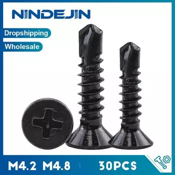 NINDEJIN Черные саморезы M4.2 M4.8 #8