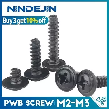 NINDEJIN Саморезы с черным покрытием M1.4-M4