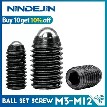NINDEJIN Винты с шариковой головкой из углеродистой стали M2/M3/M4/M5/M8/M10/M12
