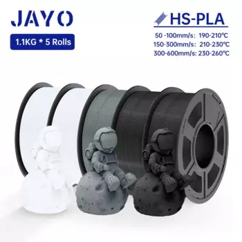 Нить пла JAYO 5 рулонов, высокоскоростная нить пла 1,75 мм 1,1 кг для 3D-принтера, материал для 3d-печати с аккуратной обмоткой для FDM 5,5 кг/комплект