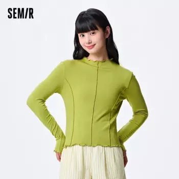 Нижняя рубашка Semir, Женская Облегающая рубашка с полувысоким воротником, трендовый матовый базовый слой, который можно носить на улице