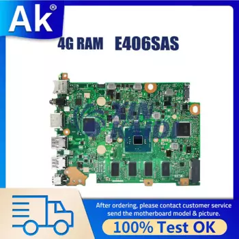 Ноутбук, планшетофон VivoBook E406SAS E406SA E406S, материнская плата для ноутбука N3000 N3060 N3710 N3700, процессор 4 Гб ОЗУ 32 Гб 64 Гб 128 Гб SSD