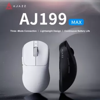 НОВАЯ легкая беспроводная игровая мышь AJAZZ AJ199 MAX, 51 г, трехрежимная Bluetooth, с проводом USB, 26000 точек на дюйм, для компьютера, ПК, ноутбука