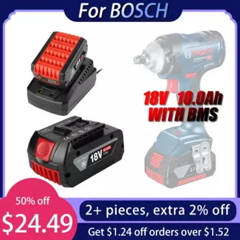 НОВЫЙ АККУМУЛЯТОР LITHIUM-ION 18 В 10 Ач для BOSCH Authentic GBA 18 В 10 Ач 18 В Professional GBA GSR GSB BAT618 BAT609 с датчиком уровня топлива