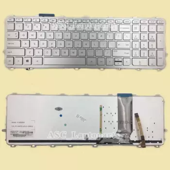 Новая английская клавиатура QWERTY для ноутбука HP Envy 15-Q100 15T-Q100 15Z-Q100 series 15-Q600 15-Q667nr, подсветка, Серебристая Рамка
