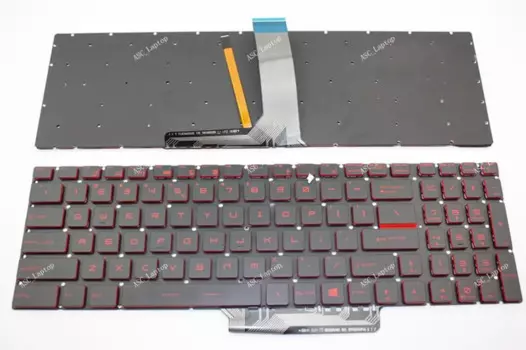 Новая английская клавиатура QWERTY для ноутбука MSI GL72M 7RDX GL72M 7REX GL72VR 7RFX, красная подсветка, без рамки, красная печать