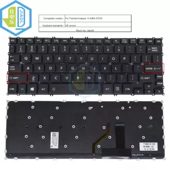 Новая английская клавиатура с подсветкой для ноутбука Toshiba Kirabook 13 KIRA-AT01S G83C000D32 NSK-TY0BN 9Z.N9NBN.001 64T0046366A