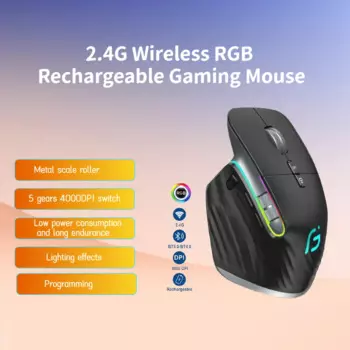 Новая беспроводная перезаряжаемая игровая мышь 2,4G RGB, легкая эргономичная мышь с низким энергопотреблением и долгим сроком службы