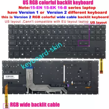 Новая цветная клавиатура с RGB подсветкой для ноутбука HP Omen 15-EK 15-EK *** 15-EN 15-EN ** TPN-Q236