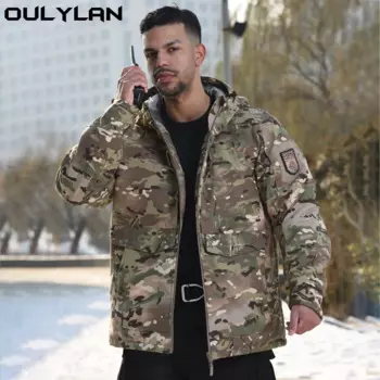 Новая камуфляжная куртка OULYLAN, Мужская тактическая куртка, уличный штурмовый костюм, Мужская брендовая теплая ветровка для походов