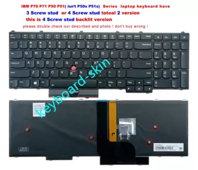 Новая клавиатура с подсветкой для ноутбука lenovo IBM Thinkpad P70 P71 9z. Ncebt.201 NSK-Z92BT PK131312B00 01HW282, версия с 4 винтами