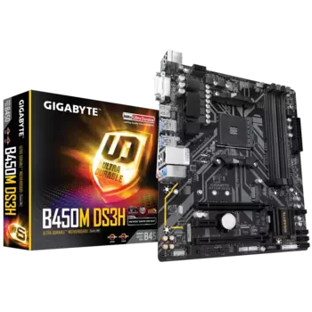 Новая материнская плата Gigabyte GA-B450M DS3H для AMD AM4 Ryzen 3/5/7/9 1-го,2-й,3-й.Athlon USB3.1 HDMI M.2 B450 Micro-ATX