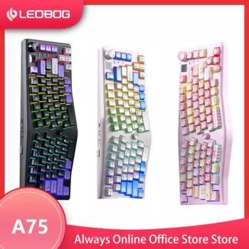 Новая Механическая клавиатура Leobog Alice A75, 3 режима, 2,4 ГГц, Беспроводная Bluetooth клавиатура, эргономичная клавиатура Pbt Hot Swap Rgb, Игровая клавиатура в подарок