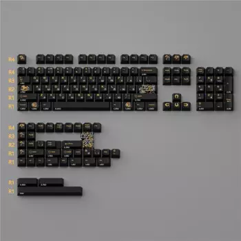 Новая Механическая клавиатура с черной лошадью, колпачки клавиш PBT Cherry Profile 141 для 61/64/GK61/68/75/84/87/96/980/104/108