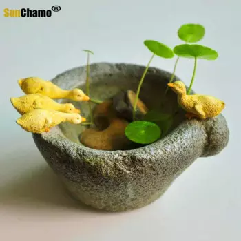 Новая мода, медная монета, трава, гидропонная утка, искусственный камень для украшения дома, растение-суккулент в горшке
