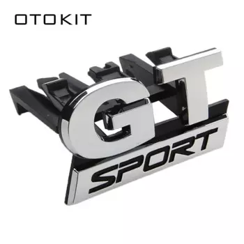 Новая наклейка для стайлинга автомобиля ABS Chrome GT SPORT, значок на переднюю решетку, эмблема, наклейка для Volkswagen VW Polo Golf Passat B5 Touran Bora