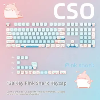Новая настраиваемая клавиатура Cso с изображением розовой акулы, полный набор из пятисторонней термосублимационной большой спутниковой оси