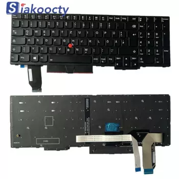 Новая немецкая клавиатура GR для Lenovo ThinkPad E590(20NB 20NC) E595(20NF) с подсветкой 01YP670 01EN992