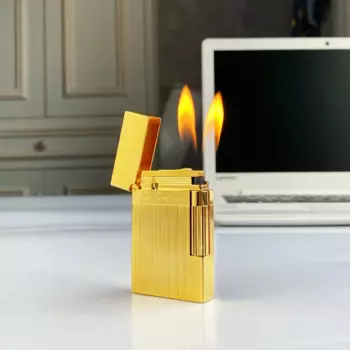 Новая памятная версия, роскошная зажигалка с одним и двойным пламенем, пинг-звук, натуральная краска, сигаретная Бутановая Зажигалка для курения 16056