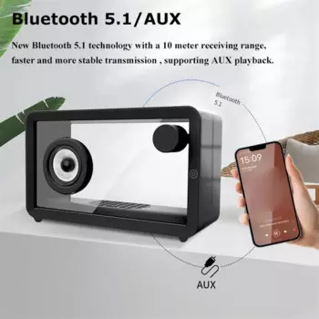 Новая портативная Bluetooth-Колонка в стиле ретро, прозрачная стеклянная аудиоколонка Hi-Fi, колонка с ярким окружающим внешним видом, музыкальный плеер, белый цвет