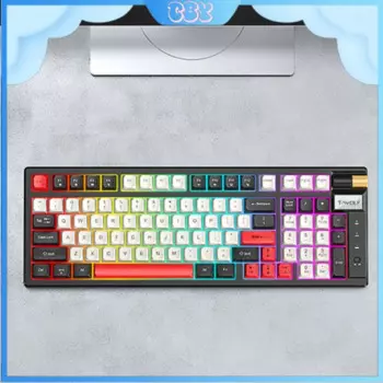 Новая T70 трехрежимная механическая клавиатура Bluetooth беспроводная Rgb игровая подходящая цветная Универсальная клавиатура для настольного ноутбука с 96 клавишами