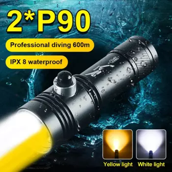 Новейшая XHP90 светодиодная вспышка для дайвинга 18650 перезаряжаемая подводная лампа IPX8 Водонепроницаемая подводная лампа самый мощный фонарь