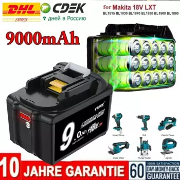 Новинка 100%, литий-ионная аккумуляторная батарея Makita 18В 9 Ач для Makita BL1830 BL1815 BL1860 BL1840, сменная батарея для электроинструмента